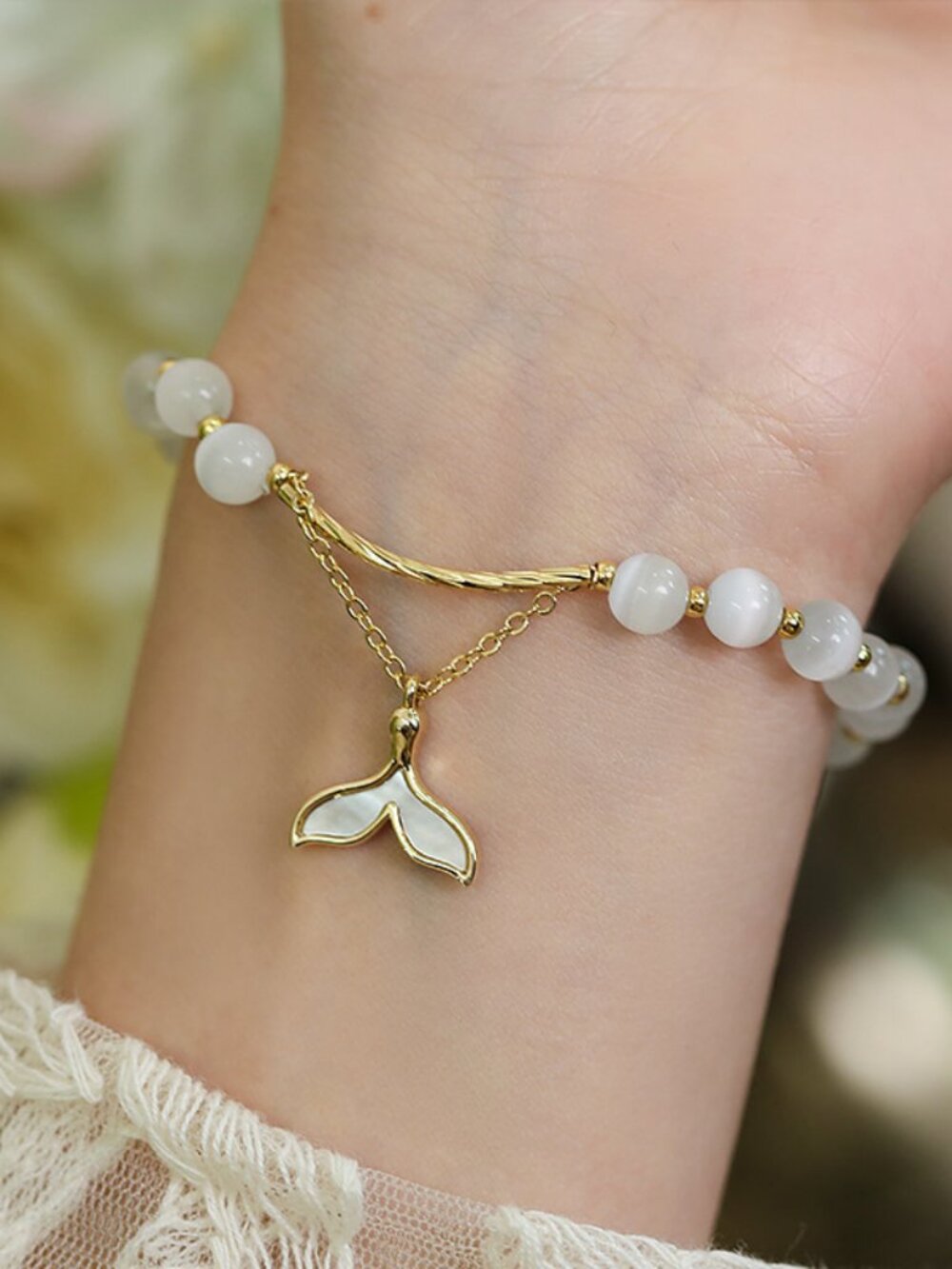 cute mermaid bracelet beads crystal